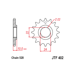 JTF402 első lánckerék