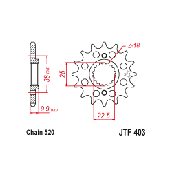 JTF403 első lánckerék