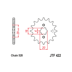 JTF422 első lánckerék