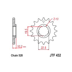 JTF432 első fogaskerék