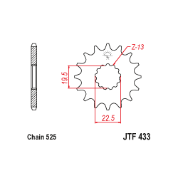 JTF433 első lánckerék