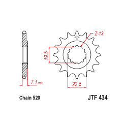 JTF434 első lánckerék