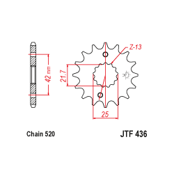 JTF436 első lánckerék