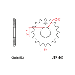 JTF440 első lánckerék