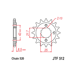 JTF512 első lánckerék