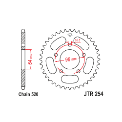 JTR254 Hátsó lánckerék