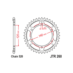 JTR260 Hátsó lánckerék