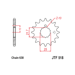 JTF518 első lánckerék