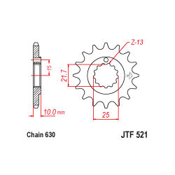 JTF521 első lánckerék