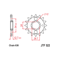 JTF522 első lánckerék