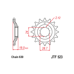 JTF523 első lánckerék