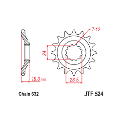 JTF524 első lánckerék