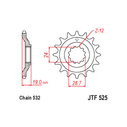 JTF525 első lánckerék