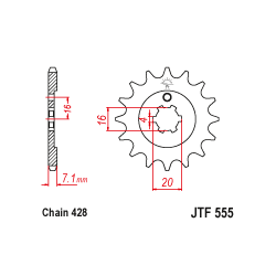 JTF555 első lánckerék