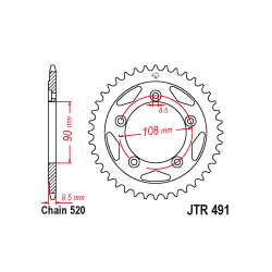 JTR491 Hátsó lánckerék