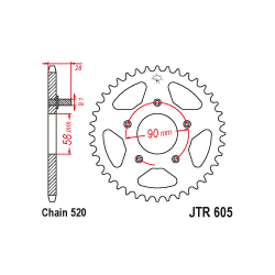 JTR605 Hátsó lánckerék