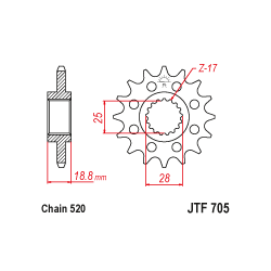 JTF705 első lánckerék