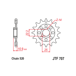 JTF707 első lánckerék