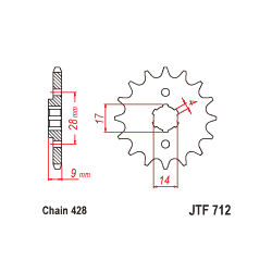 JTF712 első lánckerék