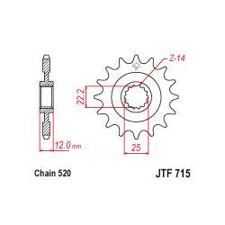 JTF715 első lánckerék