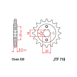 JTF718 első lánckerék