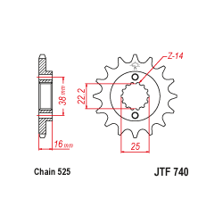 JTF740 első lánckerék