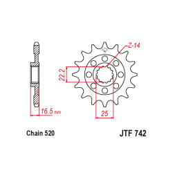 JTF742 első lánckerék