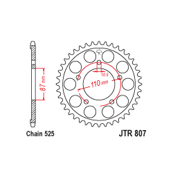 JTR807 Hátsó lánckerék