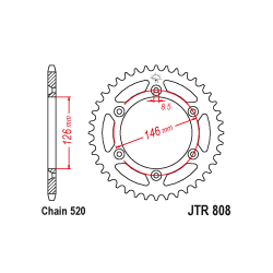 JTR808 Hátsó lánckerék