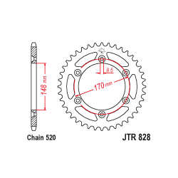 JTR828 Hátsó lánckerék