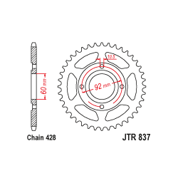 JTR837 Hátsó lánckerék