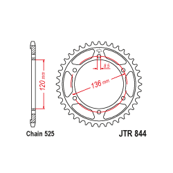 JTR844 Hátsó lánckerék