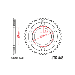JTR846 Hátsó lánckerék