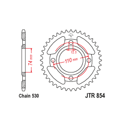 JTR854 Hátsó lánckerék