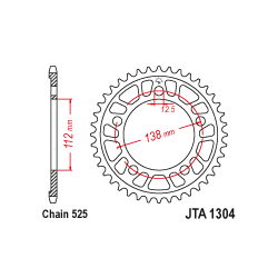 JTA1304 Hátsó lánckerék
