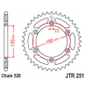 JTA251 Aluminium színes hátsó lánckerék