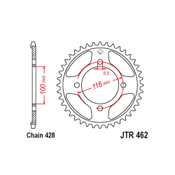 JTA462 Aluminium színes hátsó lánckerék