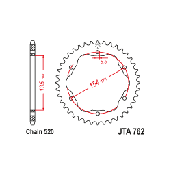 JTA762 Aluminium hátsó lánckerék