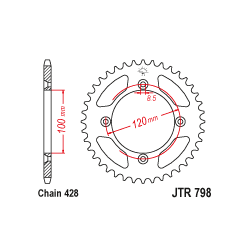 JTA798 Aluminuim színes hátsó lánckerék