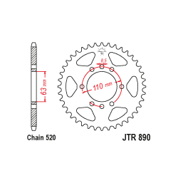 JTA890 Aluminium színes hátsó lánckerék